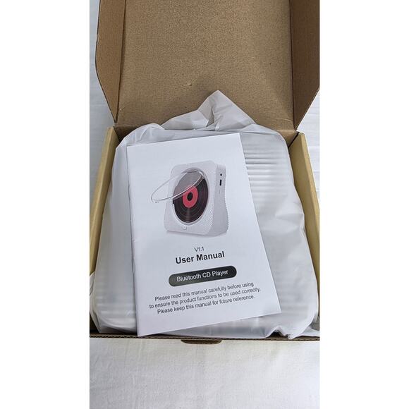 White Desktop Portable Bluetooth CD Player HiFi Sound Speakers Remote Control - Picture 9 of 14